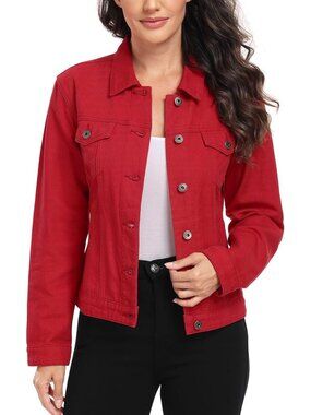 Classic Women's Denim Jacket - Button Up Jean Jacket, Casual Chic Outerwear